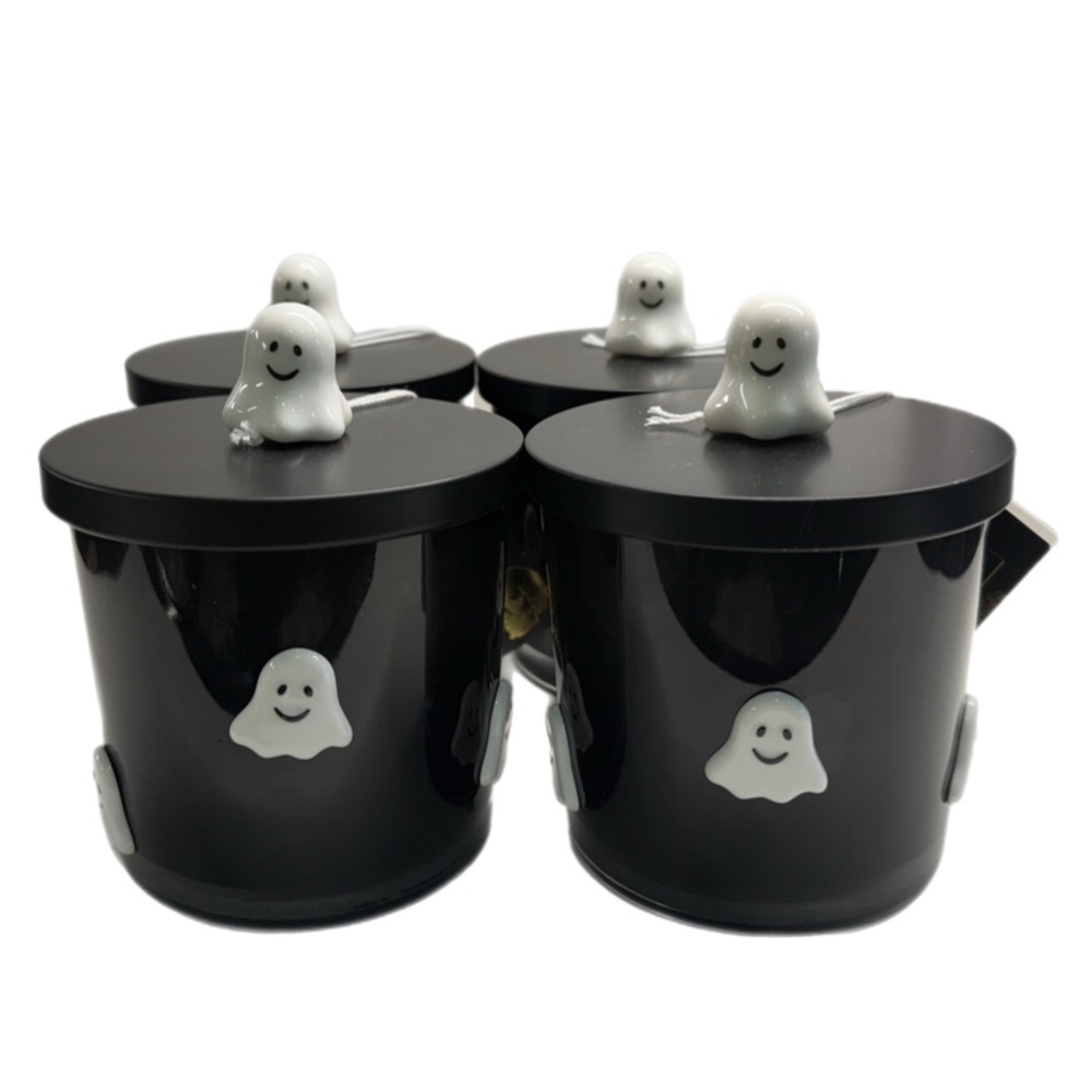 NWT! Enchanté Spooky Citrus Glow  13 Oz. Candle Decorative Ghosts On Lid & Jar - Picture 9 of 9